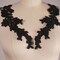 1 Pair Black Beaded Floral Lace Appliqué for Dresses Costumes and DIY Fashion